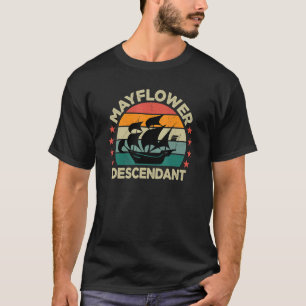 Camiseta Vintage Mayflower Descendente Aniversário Navio Vo