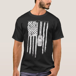 Camiseta Vintage Measurement Cut Construiu A Bandeira Ameri