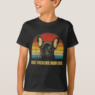 Camiseta Vintage Melhor Francesa Mãe Cachorro Sobe para a L