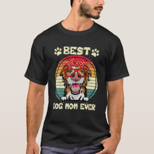 Camiseta Vintage Melhor Fronteira Collie Mãe Cachorro Mamãe