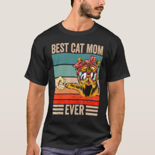 Camiseta Vintage Melhor Gato Mãe Alguma Vez Bump Fist Dia d