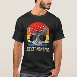 Camiseta Vintage Melhor Gato Mãe Uma Mamãe Engraçada Bandan