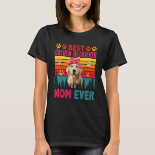 Camiseta Vintage Melhor Ouro Retriever Mãe Cachorro Bonito 