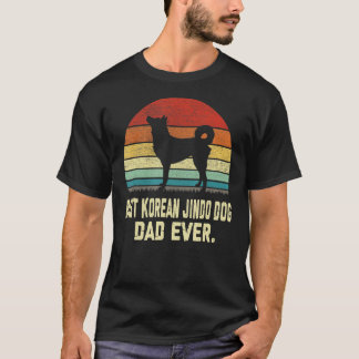 Camiseta Vintage Melhor Pai De Cachorro Jindo Coreano Nunca