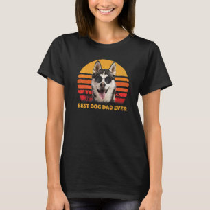 Camiseta Vintage Melhor Pai De Cachorro Siberiano Alguma Ve