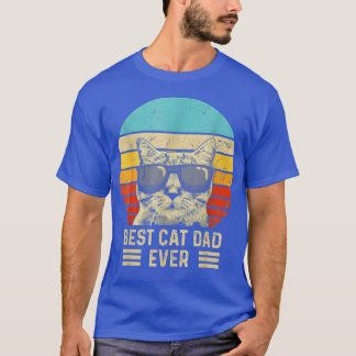 Camiseta Vintage Melhor Pai De Gato Alguma Vez Mostra Pai D