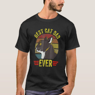 Camiseta Vintage Melhor Pai De Gato Alguma Vez Retrovisor Ó