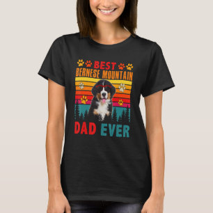 Camiseta Vintage Melhor Pai De Montanha Bernês Cão Cachorro