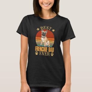 Camiseta Vintage Melhor Pai Francês Proprietário de Cachorr