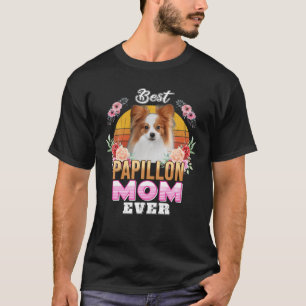 Camiseta Vintage Melhor Papillon Mãe Dia de as mães Para Cã