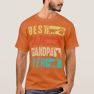 Camiseta Vintage Melhor Vovô Gato Alguma Vez Retro Dia de a