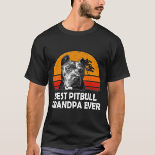 Camiseta Vintage Melhor Vovô Pitbull Dia dos Avós