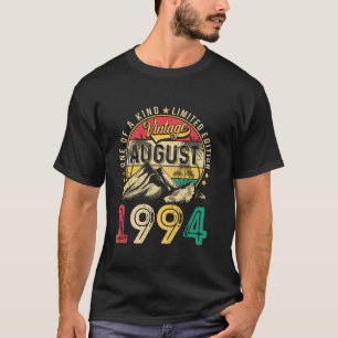 Camiseta Vintage Men 30 Year Old Gift Engraçado August 1994