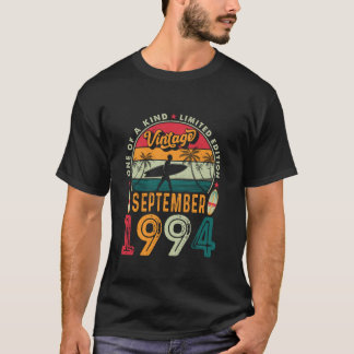 Camiseta Vintage Men 30 Year Old Gift Engraçado Setembro De