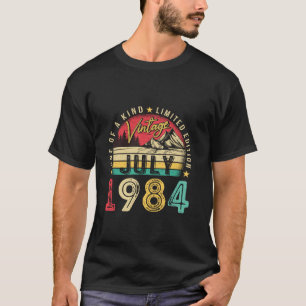 Camiseta Vintage Men 40 Year Old Gift Funny Julho 1984 40th