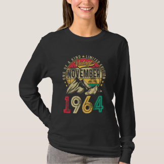 Camiseta Vintage Men 60 Year Old Gift Funny Novembro 1964 6