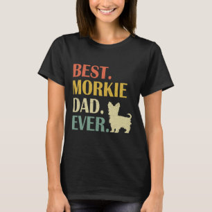 Camiseta Vintage Mens Melhor Pai de Cachorro Morkie Já Dia
