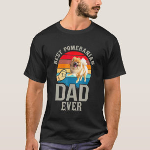 Camiseta Vintage Mens Melhor Pai De Cachorro Pomeraniano Nu