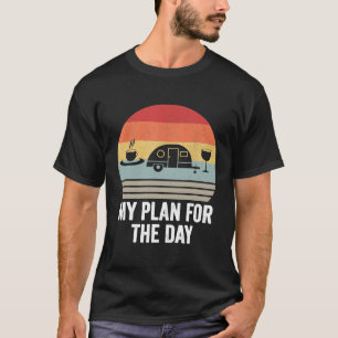 Camiseta Vintage Meu Plano Para O Dia Engraçado Acampando C