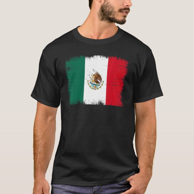 Camiseta Vintage Mexico Flag Mexican Independence Day (Frente)
