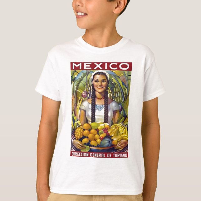 Camiseta Vintage, México, Viagem de Turismo Anúncio (Frente)