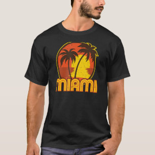 Camiseta Vintage Miami Beach Fl Retro 70s Throwback Palm Tr
