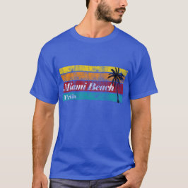 Camiseta Vintage Miami Beach Florida do por do sol do
