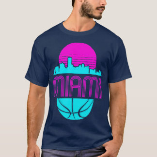 Camiseta Vintage Miami Florida Cityscape Basquete