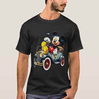 Camiseta Vintage Mickey Mouse Driving Classic Car T-Shirt