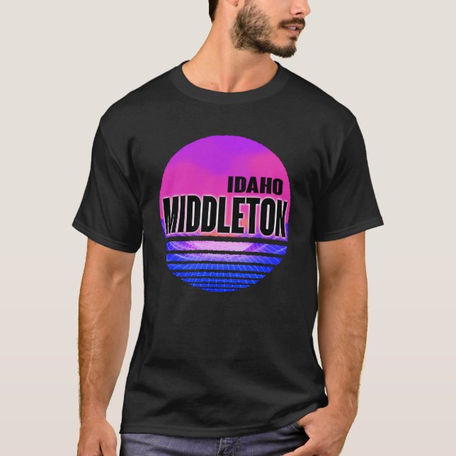 Camiseta Vintage Middleton Vaporwave Idaho (Frente)