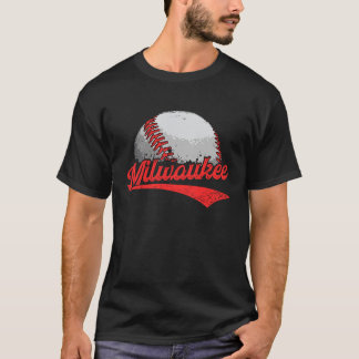 Camiseta Vintage Milwaukee Cityscape Baseball  For Men Wome