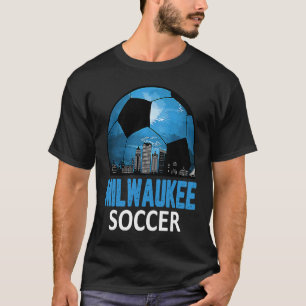 Camiseta Vintage Milwaukee Cityscape Soccer Para Homens Mul