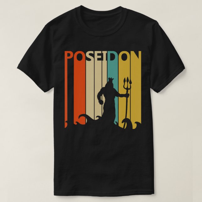 Camiseta Vintage, mitologia grega Deus Poseidon (Frente do Design)
