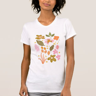 Camiseta Vintage Modern Botanical Primavera Floral Art