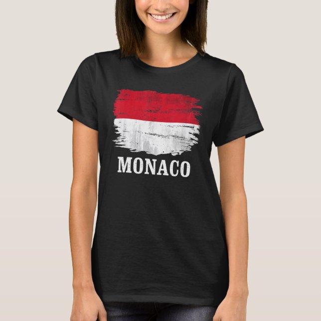 Camiseta Vintage Mônaco Flag (Frente)