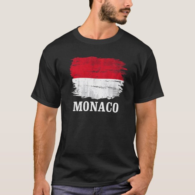 Camiseta Vintage Mônaco Flag (Frente)