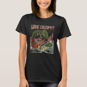 Camiseta Vintage Monster do Verme do Mar de Comida Crispy L