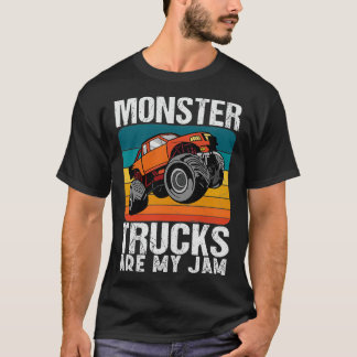 Camiseta Vintage Monster Truck Are My Jam Retro Sunset Cool
