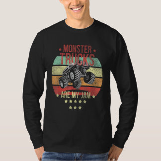 Camiseta Vintage Monster Truck Are My Jam Retro Sunset Cool