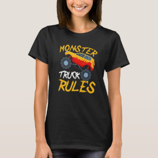 Camiseta Vintage Monster Truck Rules Cool Engines Truck   1