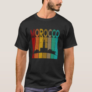 Camiseta Vintage Morocco Shirt, Eu Amo Marrocos Map Marroco
