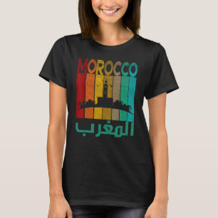 Camiseta Vintage Morocco Shirt, Eu Amo Marrocos Map Marroco