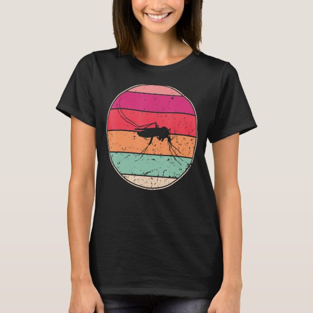 Camiseta Vintage Mosquito Retro Mosquito Silhouette Animal (Frente)