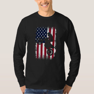 Camiseta Vintage Motocross  American Flag Bike Biker Boys M