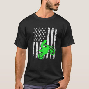Camiseta Vintage Motocross American Flag St Patrick's Day S