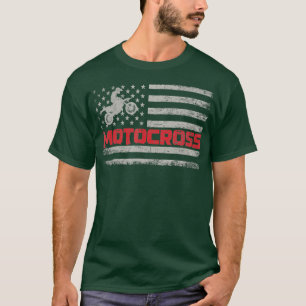 Camiseta Vintage Motocross EUA Flag
