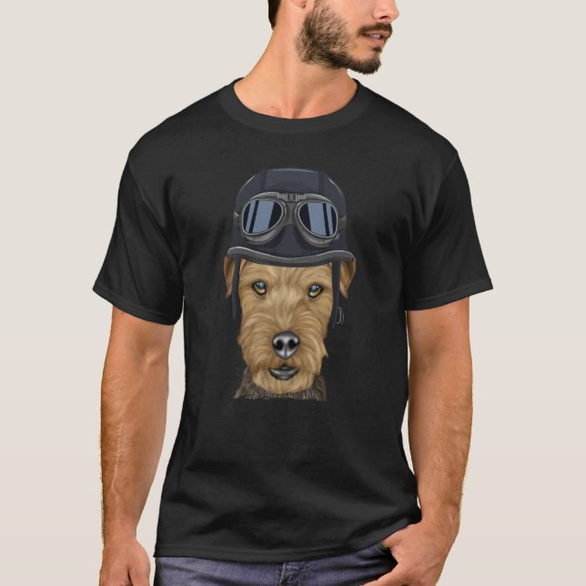 Camiseta Vintage Motorcycle Helmet Lakeland Terrier (Frente)
