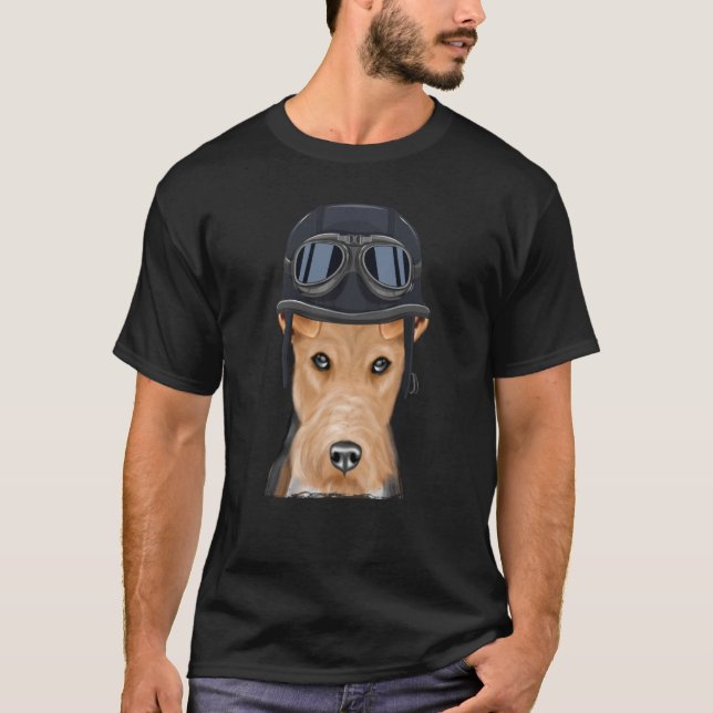 Camiseta Vintage Motorcycle Helmet Wire Fox Terrier (Frente)