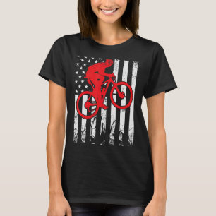 Camiseta Vintage Mountain Bike Usa American Flag Ciclistas