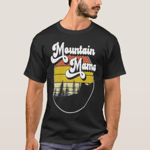Camiseta Vintage Mountain Mama Happy Camper Acampamento